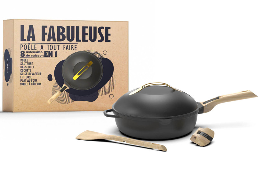 Cookut koekenpan met antiaanbaklaag La Fabuleuse 8-in-1 diameter 28cm meteor