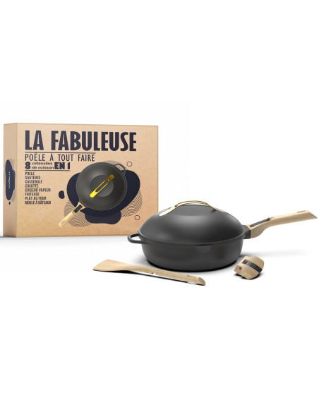 Sartén antiadherente Cookut La Fabuleuse 8 en 1 diámetro 28cm meteorito