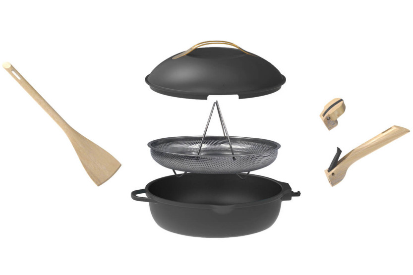 Sartén antiadherente Cookut La Fabuleuse 8 en 1 diámetro 28cm meteorito