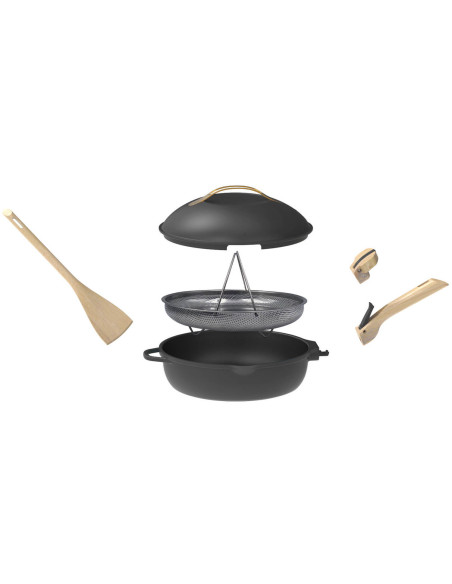Cookut tarttumaton paistinpannu La Fabuleuse 8-in-1 halkaisija 28cm meteor