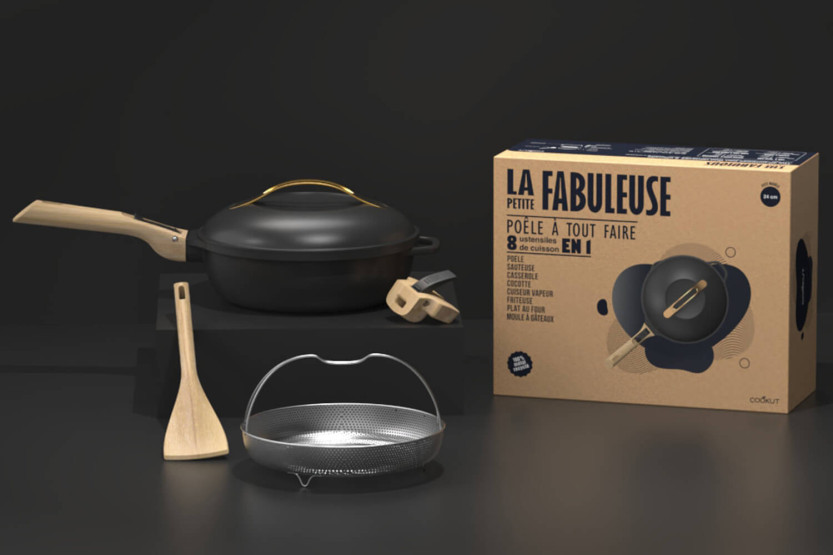 Sartén antiadherente Cookut La Fabuleuse 8 en 1 météore