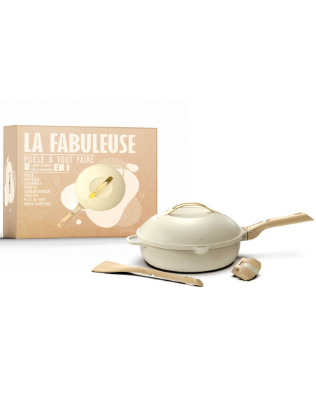 Panela antiaderente Cookut La Fabuleuse 8 em 1 diâmetro 28cm merengue