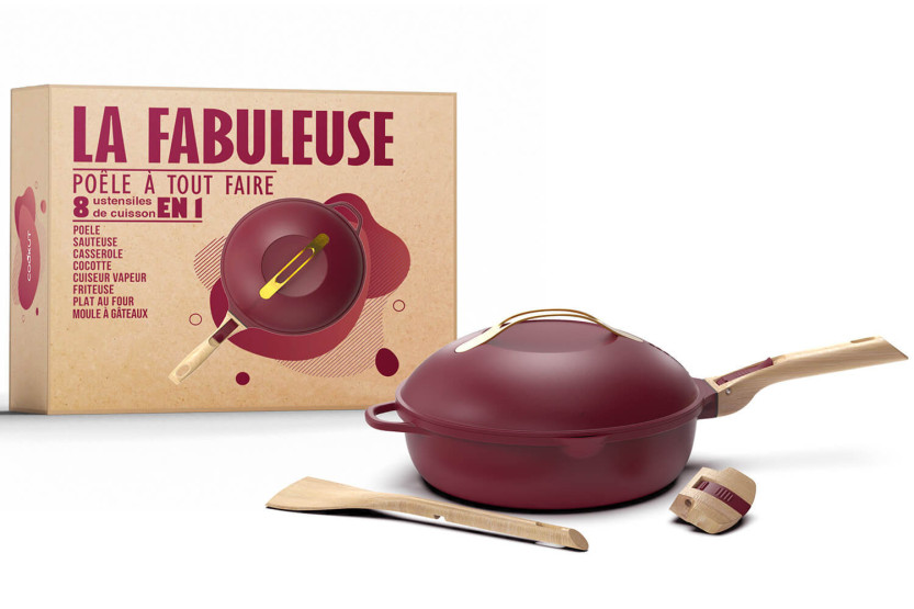 Cookut tarttumaton paistinpannu La Fabuleuse 8-in-1 halkaisija 28cm rubiini