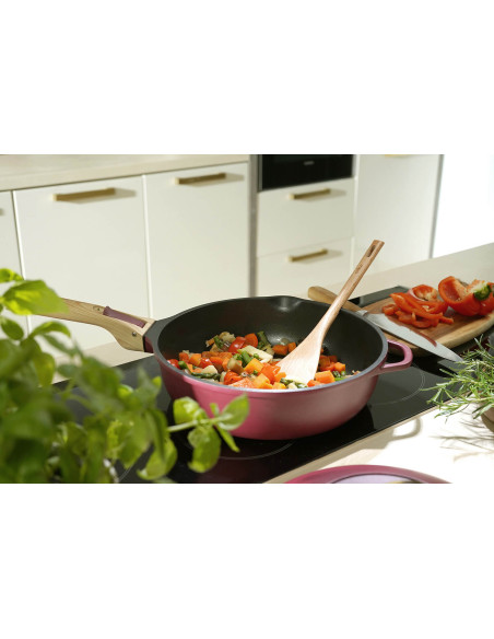 Cookut tarttumaton paistinpannu La Fabuleuse 8-in-1 halkaisija 28cm rubiini