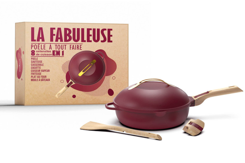 Cookut La Fabuleuse 8-i-1 rubinrød non-stick stekepanne
