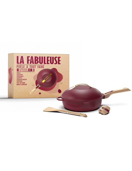 Sartén antiadherente Cookut La Fabuleuse 8 en 1 rubí