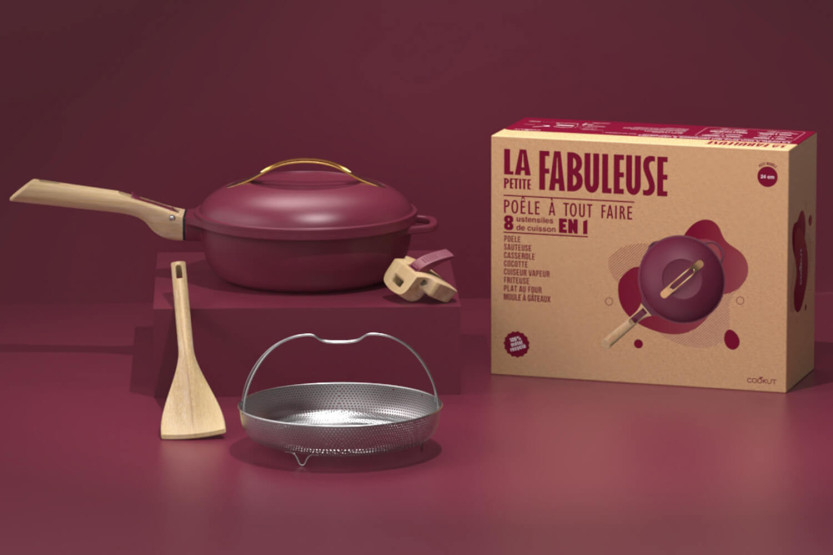 Sartén antiadherente Cookut La Fabuleuse 8 en 1 rubí