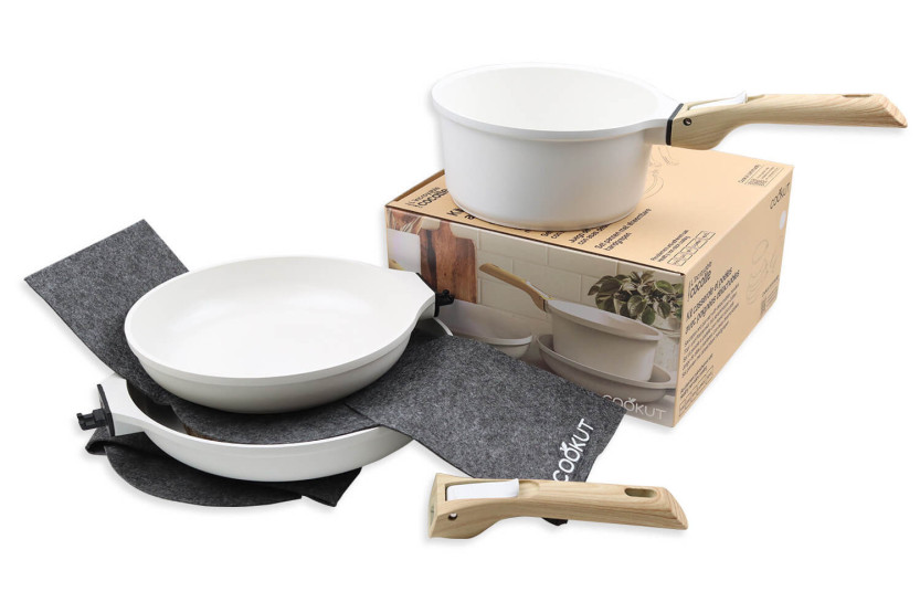 L'Incroyable Kit Cookut 2 sartenes y 1 cacerola con mango extraíble - polar