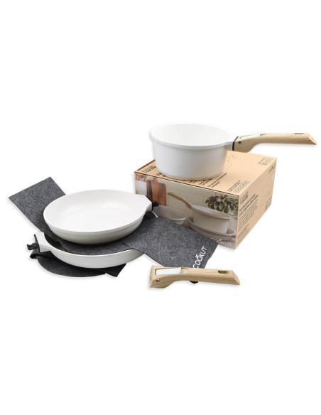 L'Incroyable Kit Cookut 2 sartenes y 1 cacerola con mango extraíble - polar
