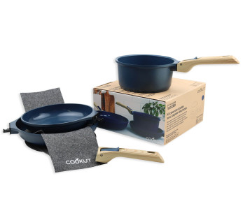 L'Incroyable Kit Cookut 2 frigideiras e 1 caçarola com pega amovível - mirtilo