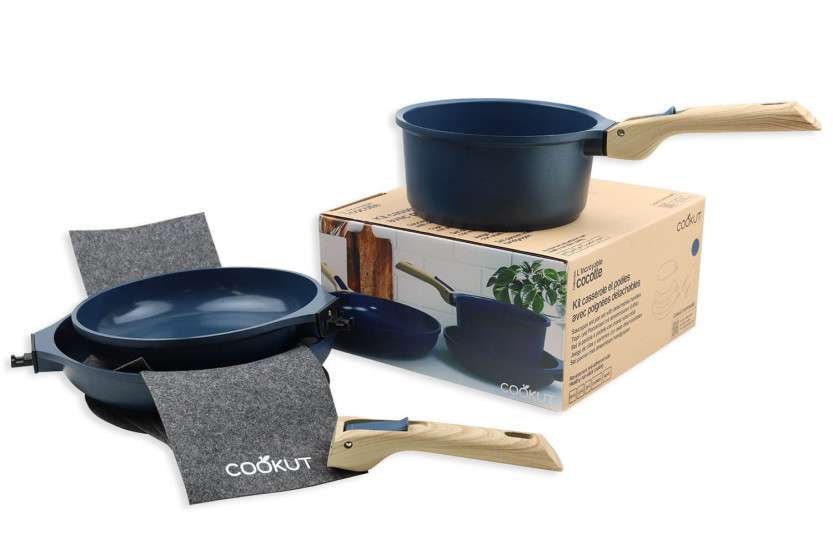 L'Incroyable Kit Cookut 2 frigideiras e 1 caçarola com pega amovível - mirtilo