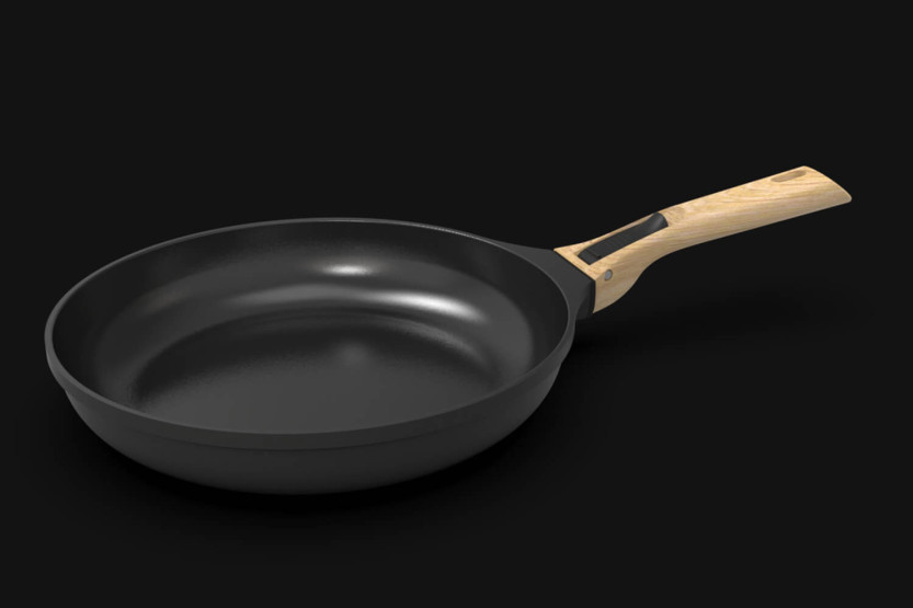 L'Incroyable Kit Cookut 2 koekenpannen en 1 steelpan met afneembare steel - grafiet
