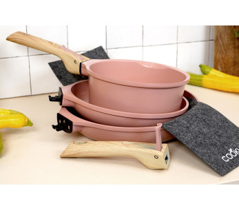 L'Incroyable Kit Cookut 2 koekenpannen en 1 steelpan met afneembare steel - marshmallow 2