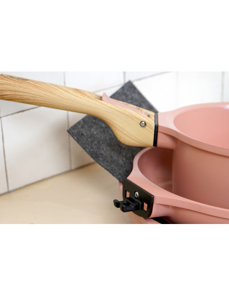 L'Incroyable Kit Cookut 2 koekenpannen en 1 steelpan met afneembare steel - marshmallow