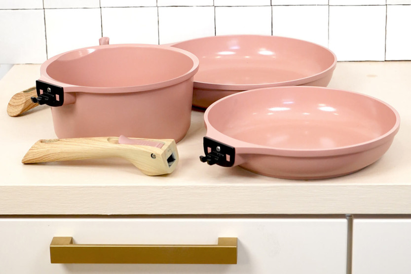 L'Incroyable Kit Cookut 2 Pfannen und 1 Topf mit abnehmbarem Griff - Marshmallow
