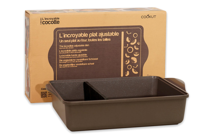 L'incredibile piatto regolabile Cookut 40x30cm marrone moka