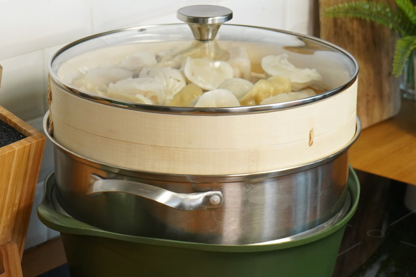 Cesta de cocción al vapor de bambú Cookut para l'Incroyable Cocotte