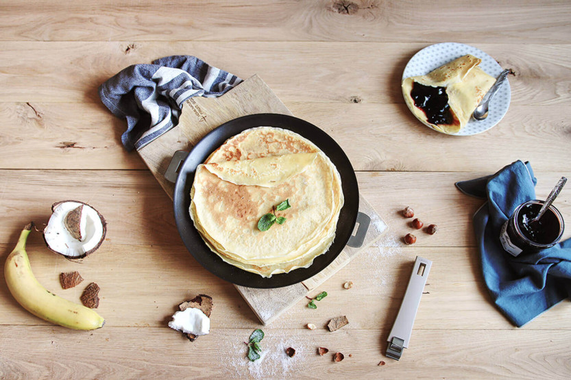 Cristel Mutine Uitneembare Exceliss roestvrijstalen crêpepan met antiaanbaklaag