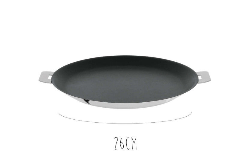 Cristel Mutine Avtagbar Exceliss crepepanna i rostfritt stål med non-stick