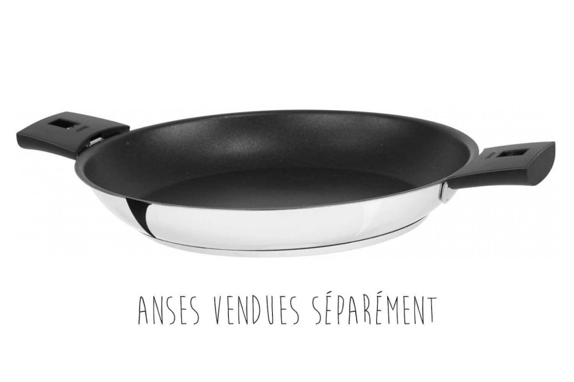 Sartén antiadherente de acero inoxidable Cristel Mutine Amovable Exceliss