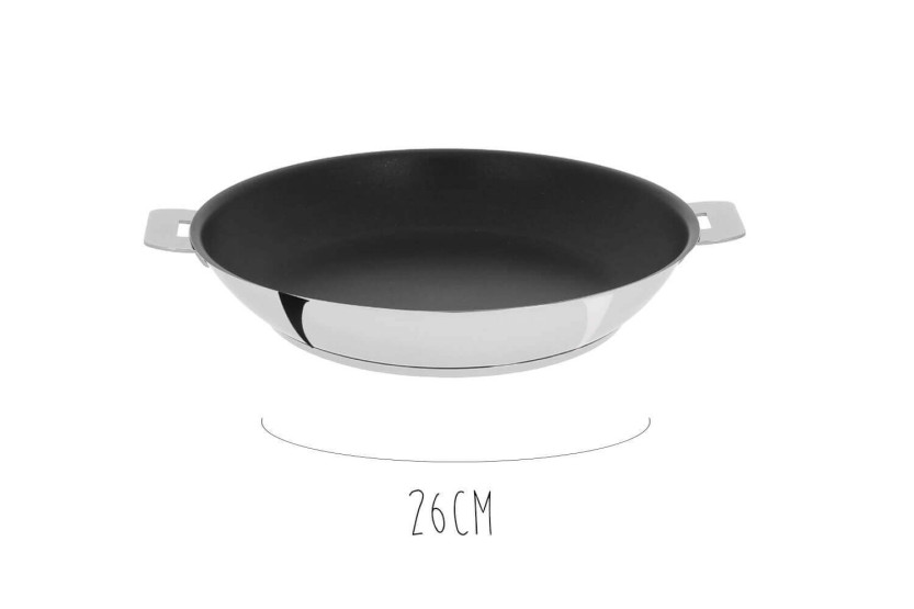 Frigideira antiaderente em aço inoxidável Cristel Mutine Exceliss amovível