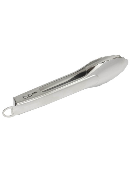 Padella per grigliare in acciaio inox Cristel Castel'Pro + pinze di servizio in acciaio inox in omaggio - Esclusiva
