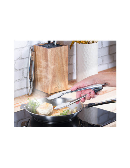 Cristel Castel'Pro roestvrijstalen grillpan + gratis roestvrijstalen serveertang - Exclusiviteit