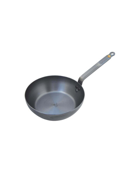 Peasant frying pan De Bu yer Minéral B Element high edge in iron 28cm
