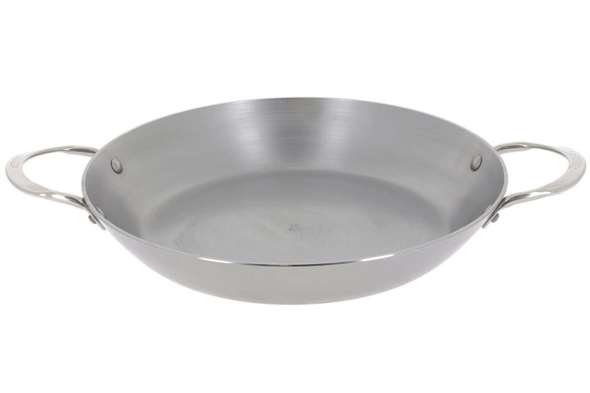 De Buyer Mineral B paellapanne i jern med 2 naglede håndtak i rustfritt stål ø32cm