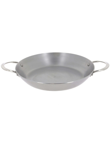 De Buyer Mineral B paellapanne i jern med 2 naglede håndtak i rustfritt stål ø32cm