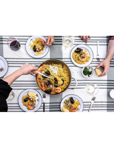 De Buyer Mineral B paellapanne i jern med 2 naglede håndtak i rustfritt stål ø32cm
