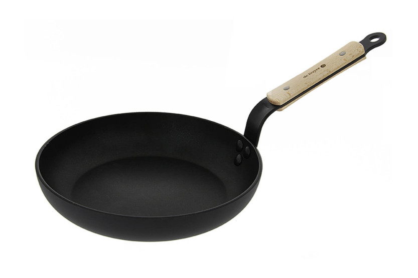 De Buyer Choc B Rund non-stick stekpanna Smidd aluminium och handtag i bok