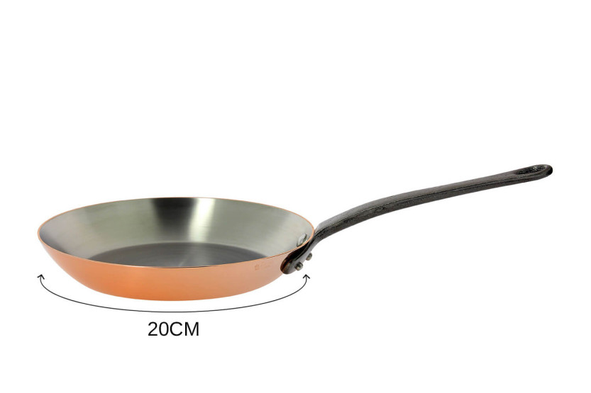 De Buyer Inocuivre koperen koekenpan gietijzeren steel