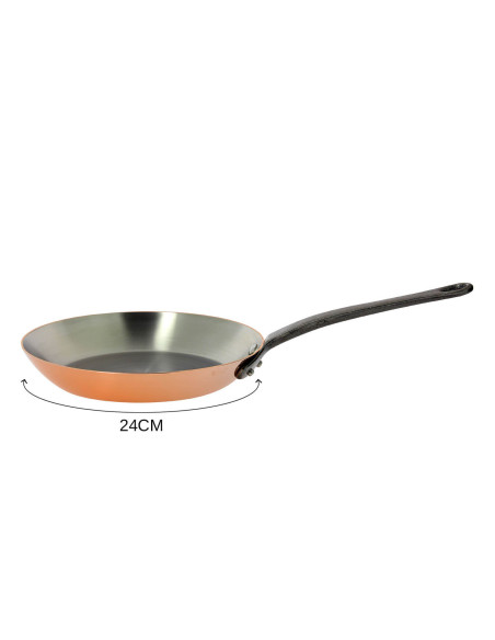 De Buyer Inocuivre sartén de cobre mango de hierro fundido
