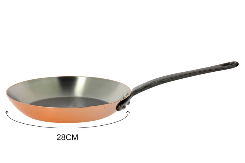 De Buyer Inocuivre frigideira de cobre com cabo de ferro fundido