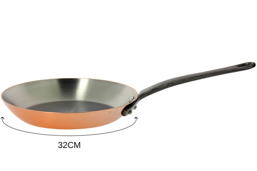De Buyer Inocuivre frigideira de cobre com cabo de ferro fundido