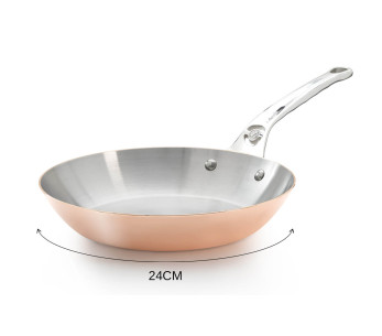 De Buyer Prima Matera frigideira redonda de cobre em aço inoxidável compatível com indução com pega em ferro fundido 2