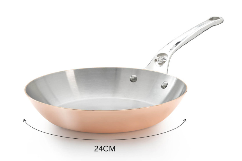 Sartén redonda de cobre inoxidable con mango de hierro fundido De Buyer Prima Matera compatible con inducción