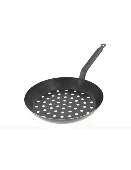 De Buyer rei'itetty kastanjapannu 5490.28 28cm sinistettyä teräslevyä.