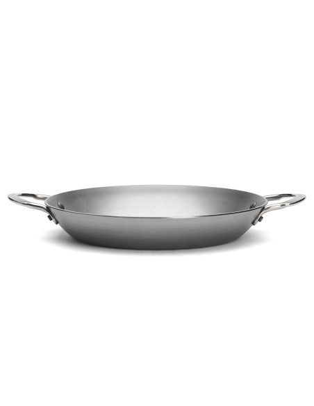 De Buyer Mineral B Elemento paellera de hierro con 2 asas remachadas de acero inoxidable 28cm