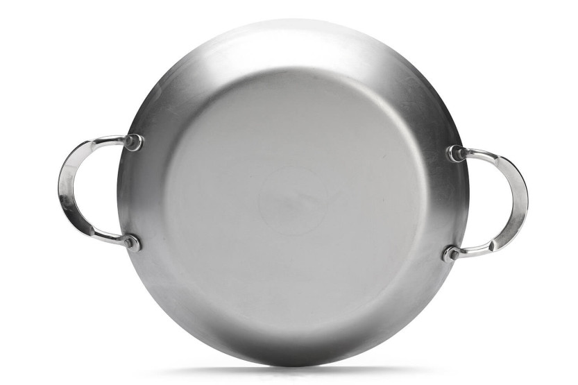 De Buyer Mineral B Element paellapanne i jern med 2 naglede håndtak i rustfritt stål 28 cm