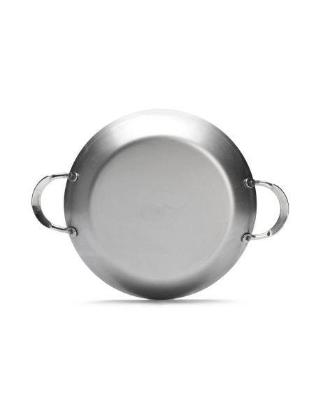 Panela para paella em ferro De Buyer Mineral B Element com 2 pegas rebitadas em aço inoxidável 28cm