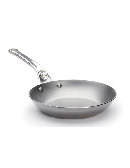 De Buyer Mineral B Pro 20cm sartén redonda de acero con mango de acero inoxidable fundido