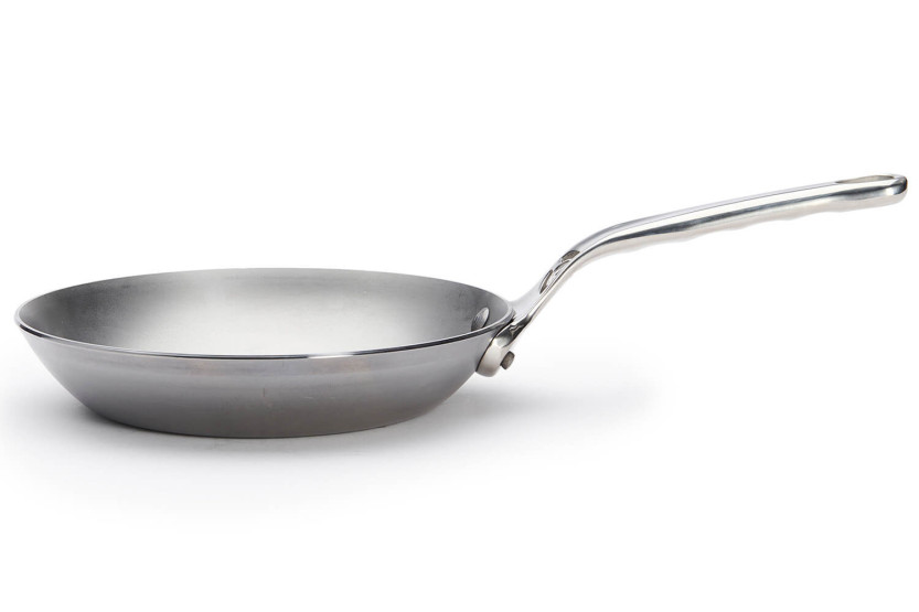 De Buyer Mineral B Pro Padella rotonda in acciaio da 20 cm con manico in fusione di acciaio inox