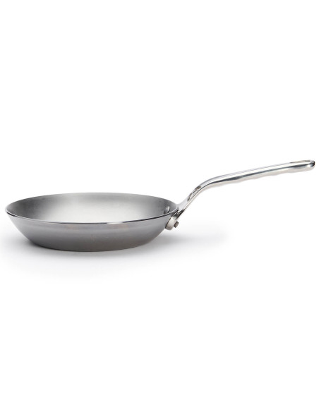 De Buyer Mineral B Pro 20cm ronde stalen koekenpan met gegoten roestvrijstalen steel