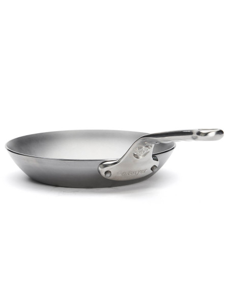 De Buyer Mineral B Pro 20cm rund stekpanna i stål med handtag i gjutet rostfritt stål