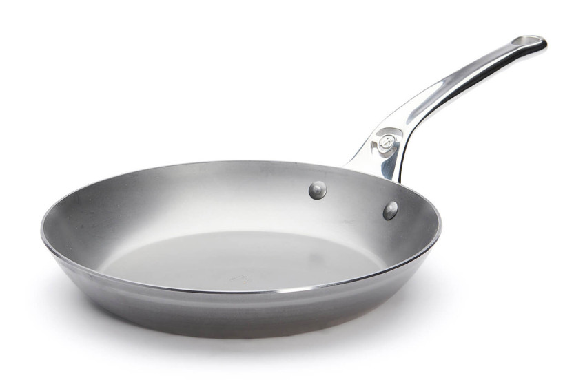De Buyer Mineral B Pro 24cm sartén redonda de acero con mango de acero inoxidable fundido
