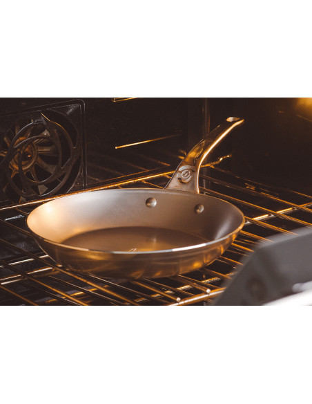De Buyer Mineral B Pro 24cm ronde stalen koekenpan met gegoten roestvrijstalen steel