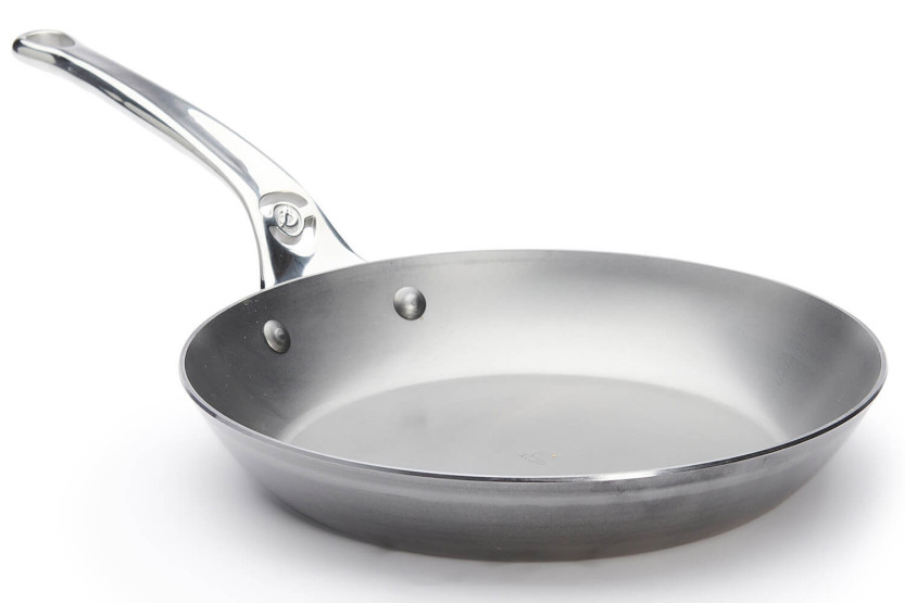 De Buyer Mineral B Pro 24cm sartén redonda de acero con mango de acero inoxidable fundido