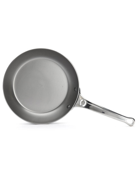 Padella rotonda in acciaio De Buyer Mineral B Pro da 24 cm con manico in acciaio inossidabile fuso